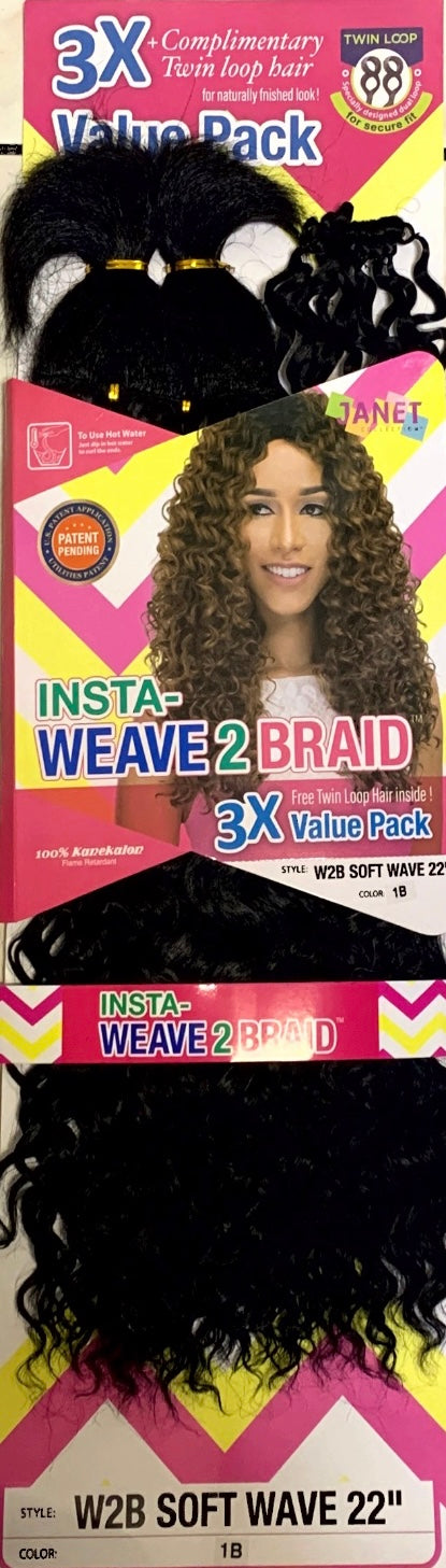 Insta-Weave 2 Braid W2B wand Curl 18”