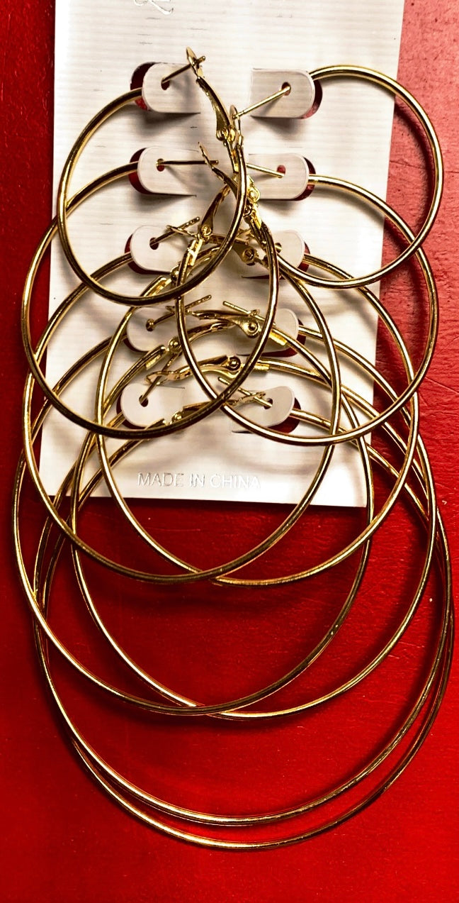 Thin hoop earrings