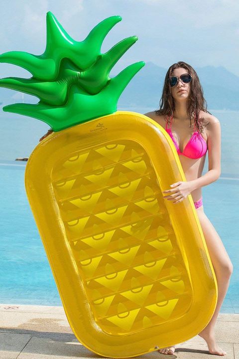 Inflatable pineapple raft pool float