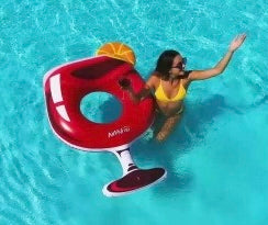 Inflatable giant wine glass pool float