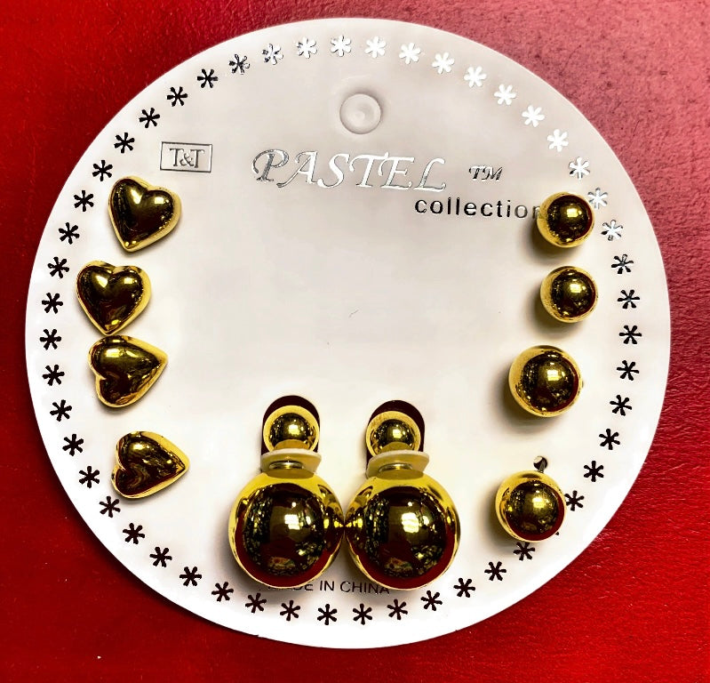 Knobs and heart earrings