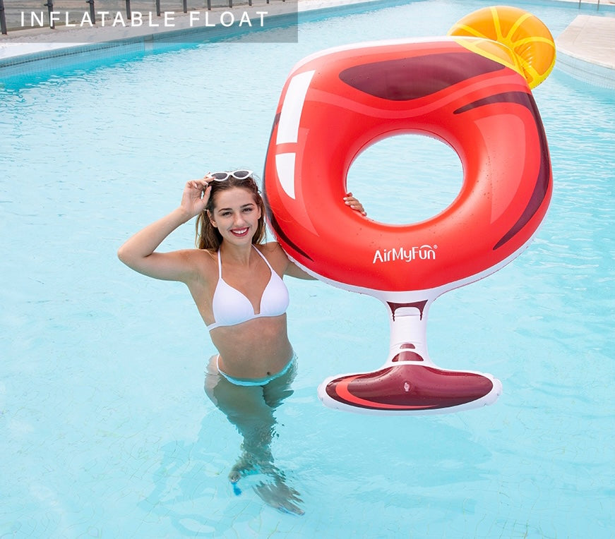 Inflatable giant wine glass pool float