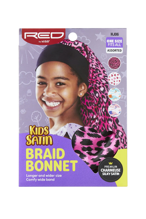 Kids satin braid bonnet