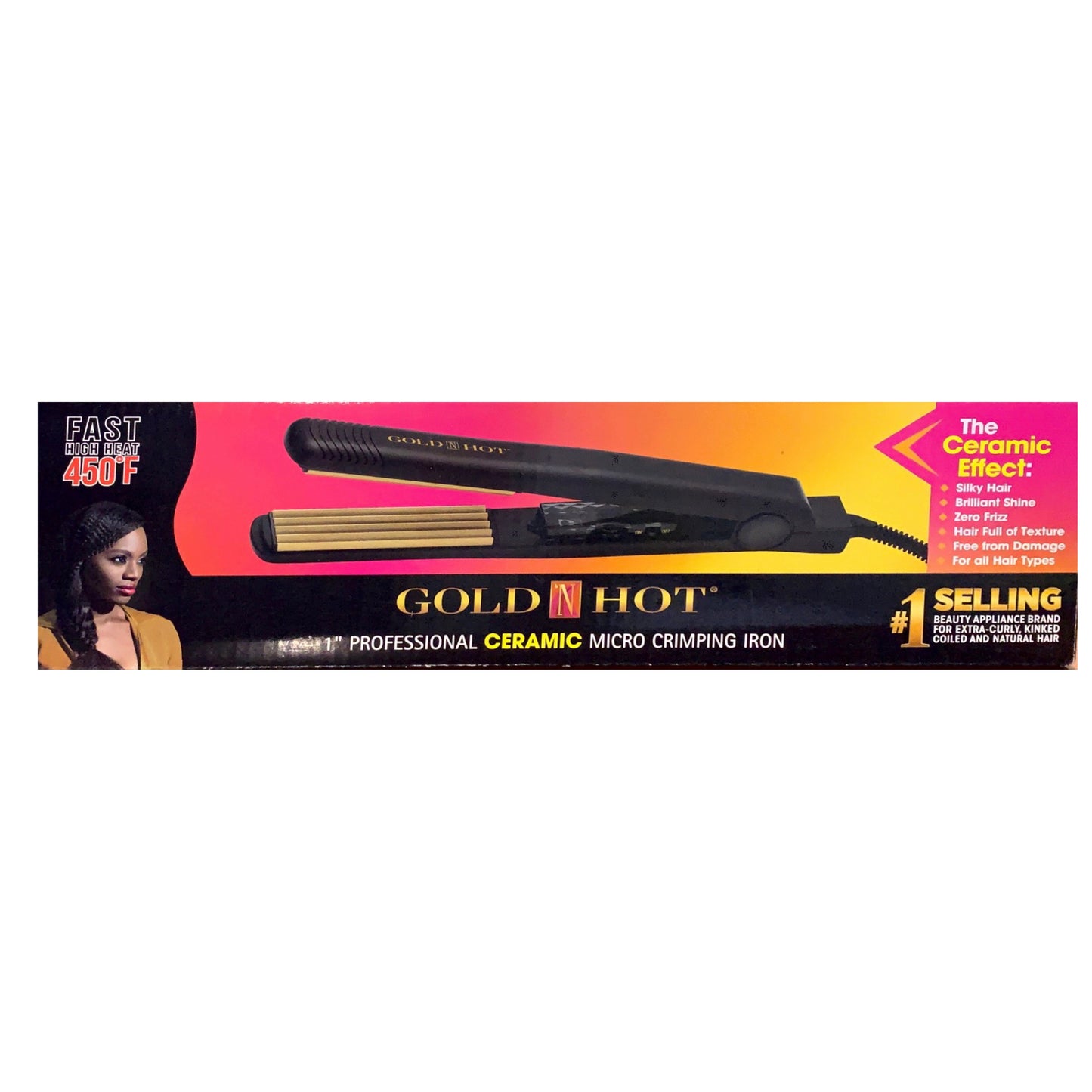 Gold N Hot 1” Ceramic Crimping Iron