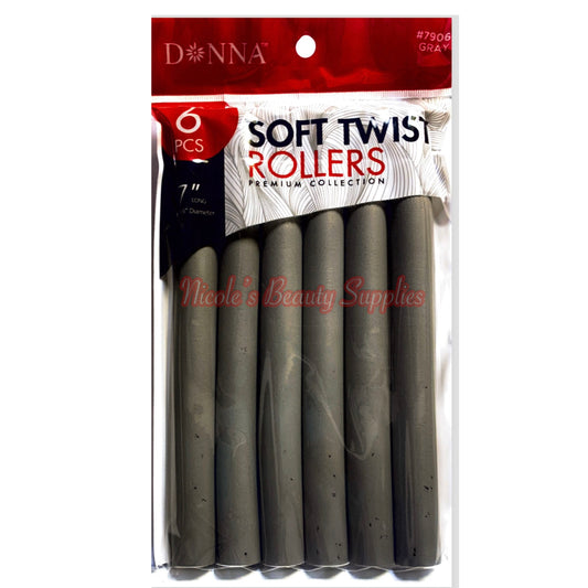 Donna Soft Twist Rollers 6pcs Gray