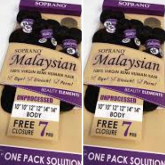 Malaysian Body remi hair 7pcs