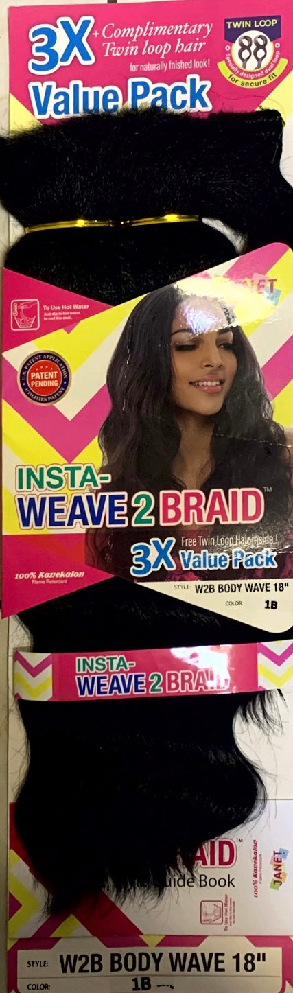 Insta-Weave 2 braid W2B Body Wave 18”