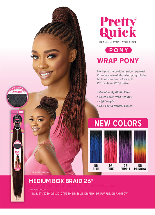 Pretty quick medium box braid 26” ponytail